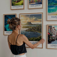Jeju-Do Poster - South Korea Travel Art - Vivid Coastal Village Wall Decor