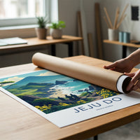 Jeju Do Poster - South Korea Travel Print - Island Ocean Vista Home Decor