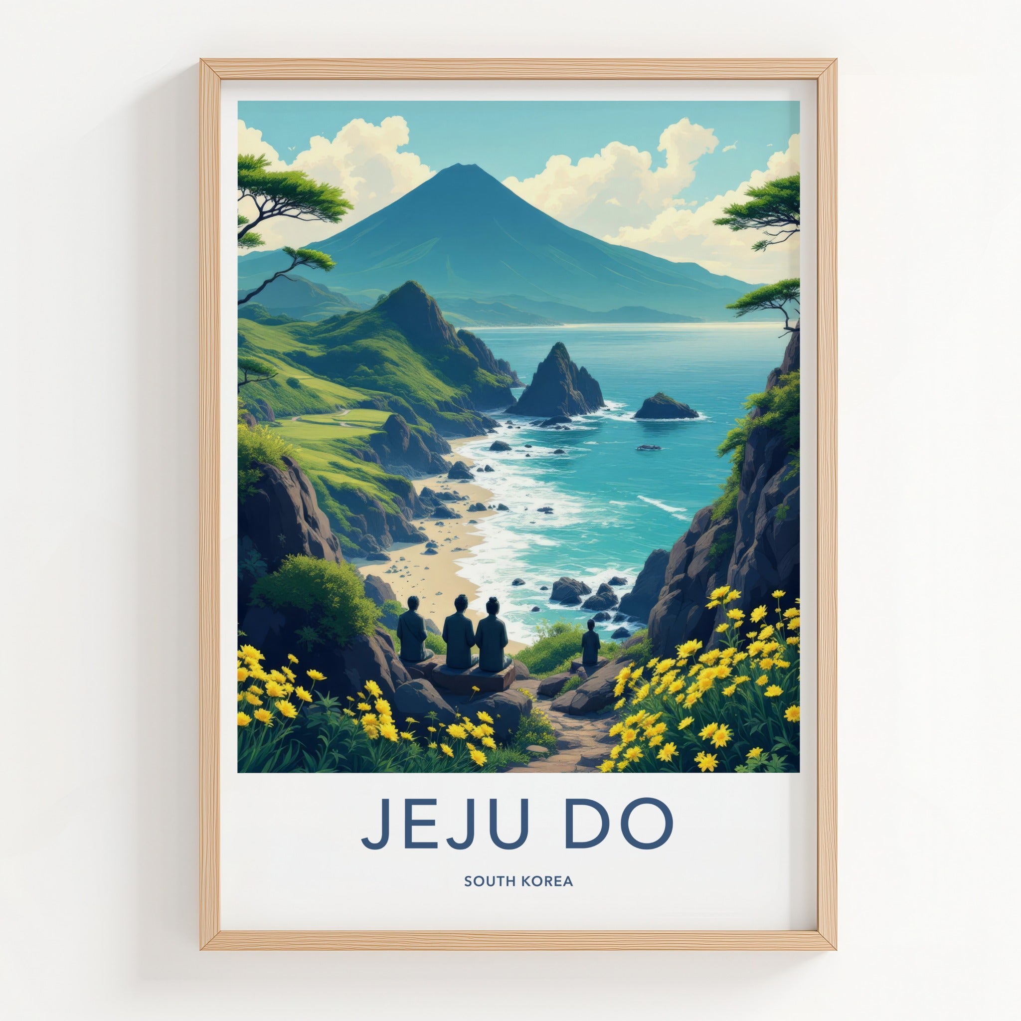 Jeju Do Poster - South Korea Travel Print - Island Ocean Vista Home Decor
