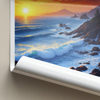 Jeju Island Poster - South Korea Travel Art - Vibrant Ocean Sunset Home Decor