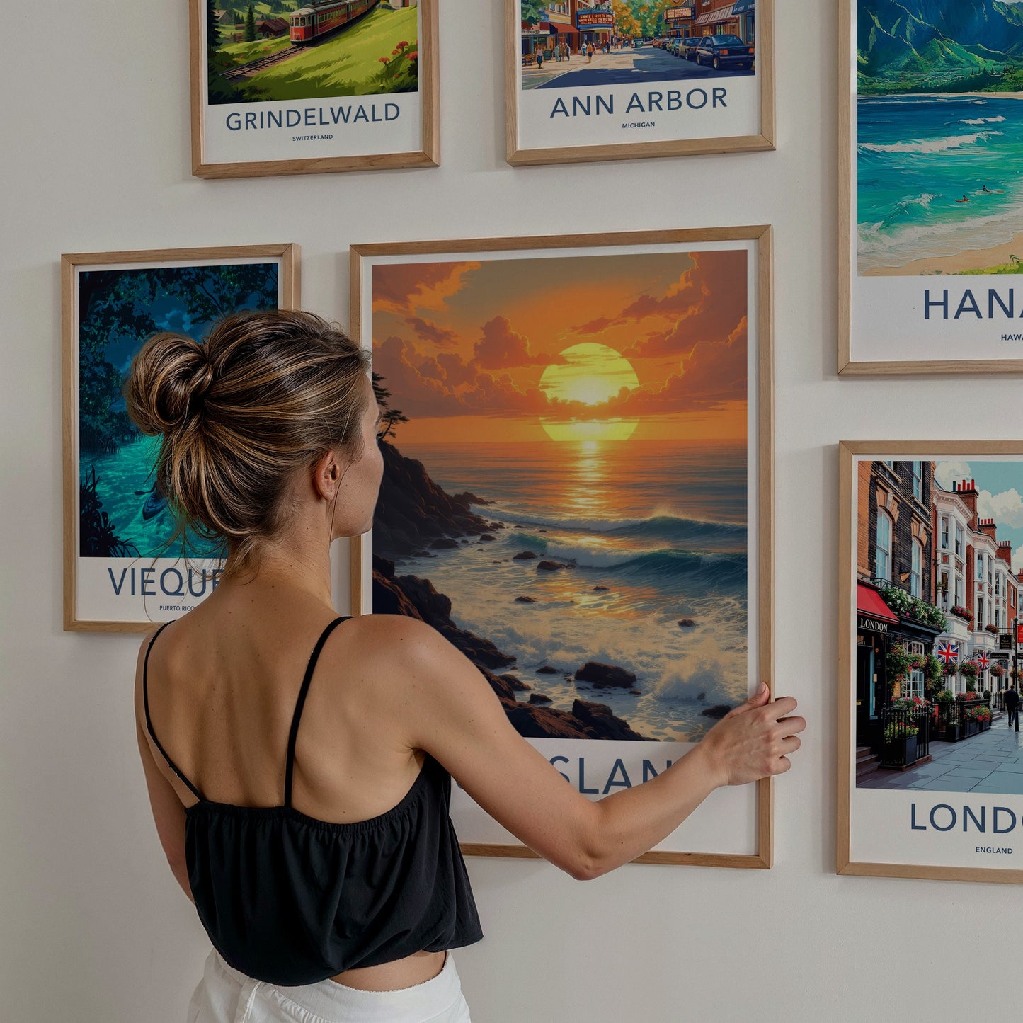 Jeju Island Poster - South Korea Travel Art - Vibrant Sunset Ocean Home Decor