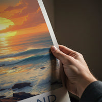 Jeju Island Poster - South Korea Travel Art - Vibrant Sunset Ocean Home Decor