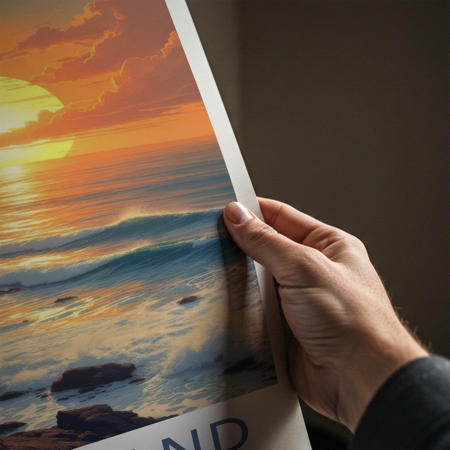 Jeju Island Poster - South Korea Travel Art - Vibrant Sunset Ocean Home Decor