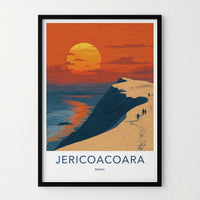 Jericoacoara Poster - Brazil Framed Print - Dune Sunset Ocean Lounge Decor