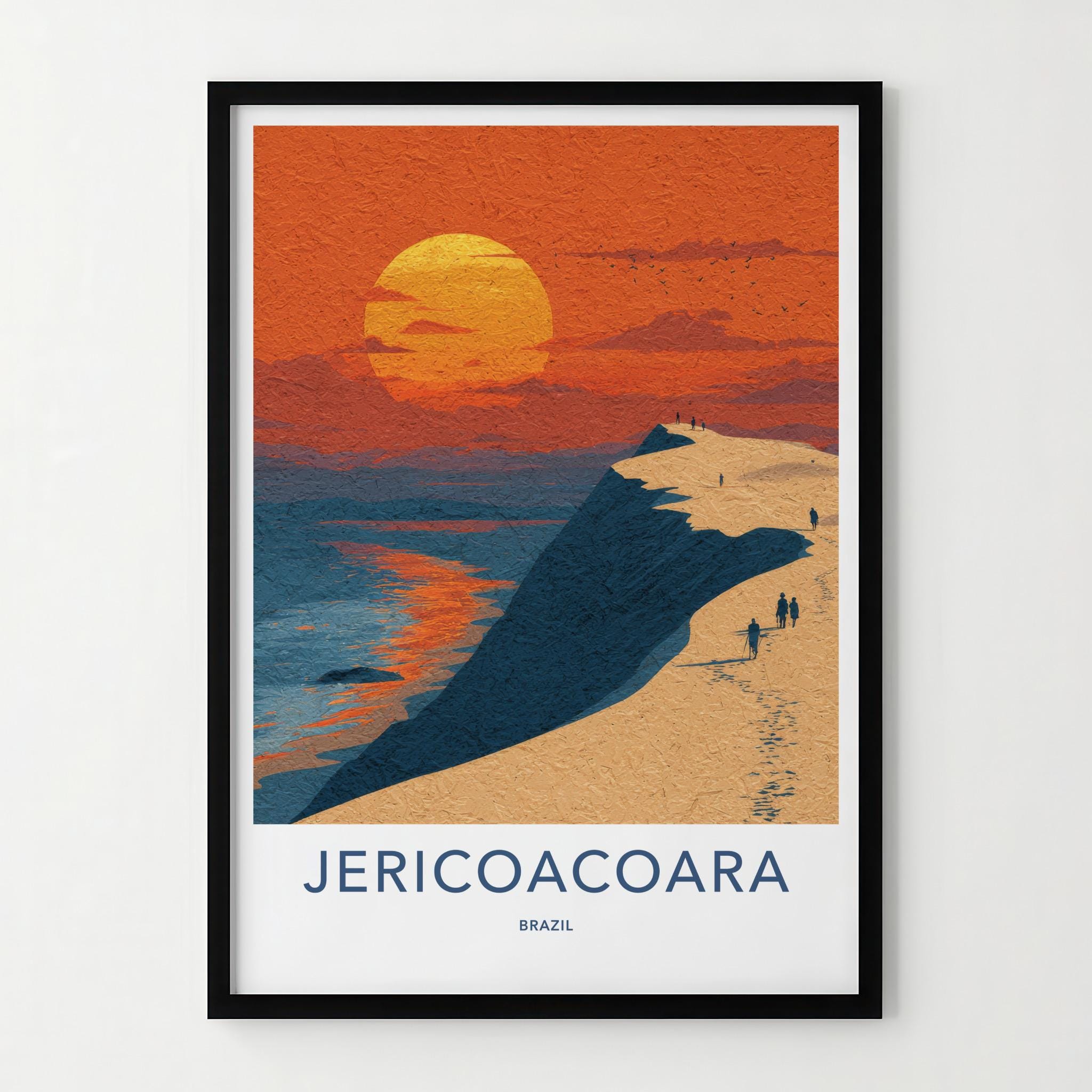 Jericoacoara Poster - Brazil Framed Print - Dune Sunset Ocean Lounge Decor