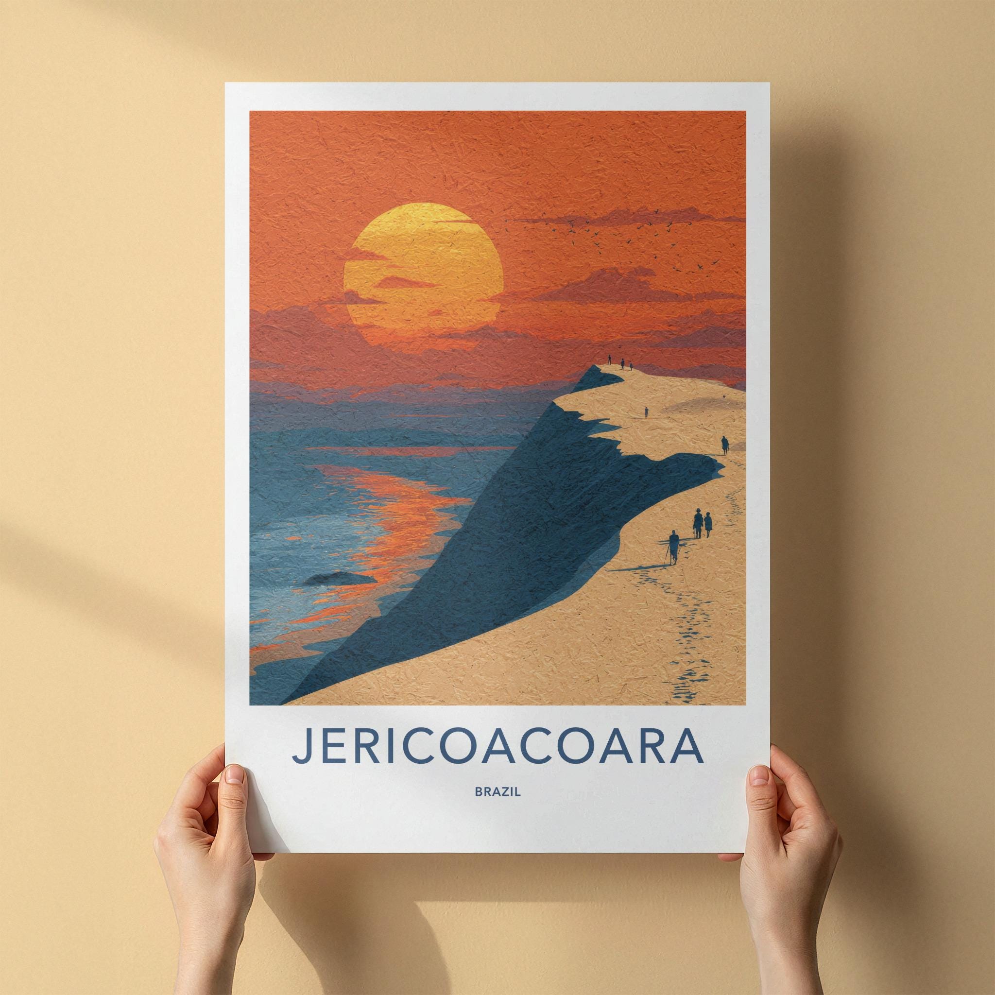 Jericoacoara Poster - Brazil Framed Print - Dune Sunset Ocean Lounge Decor