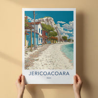 Jericoacoara Poster - Brazil Travel Art - Colorful Beachside Houses Home Decor