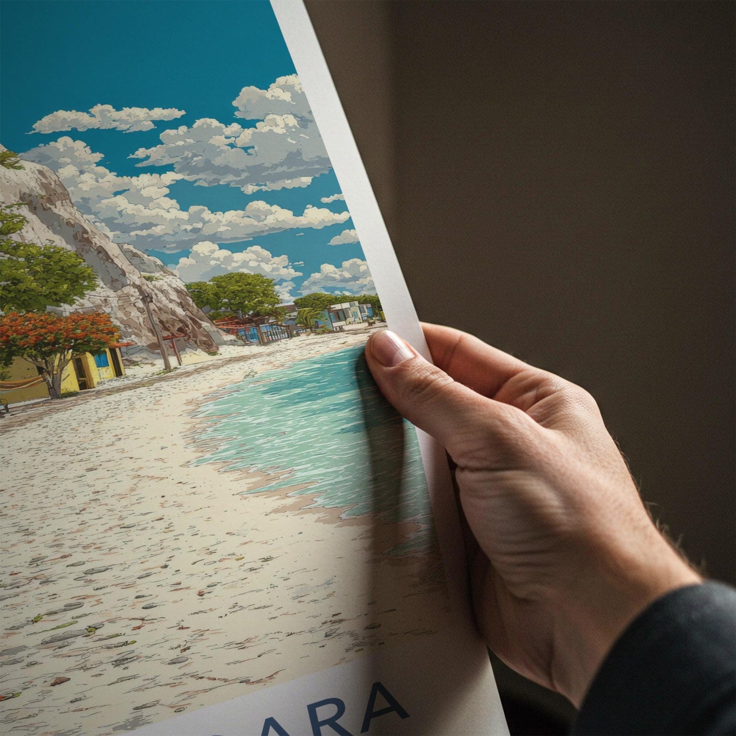 Jericoacoara Poster - Brazil Travel Art - Colorful Beachside Houses Home Decor