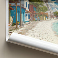 Jericoacoara Poster - Brazil Travel Art - Colorful Beachside Houses Home Decor