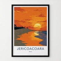Jericoacoara Poster - Brazil Travel Art - Golden Beach Sunset Home Decor