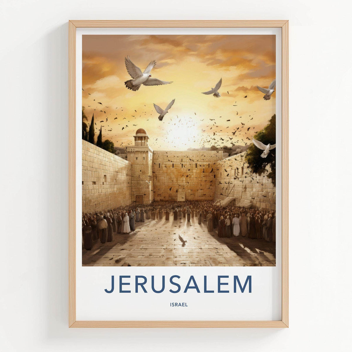 Jerusalem Wall Art - Historic Jerusalem Art with Western Wall Print