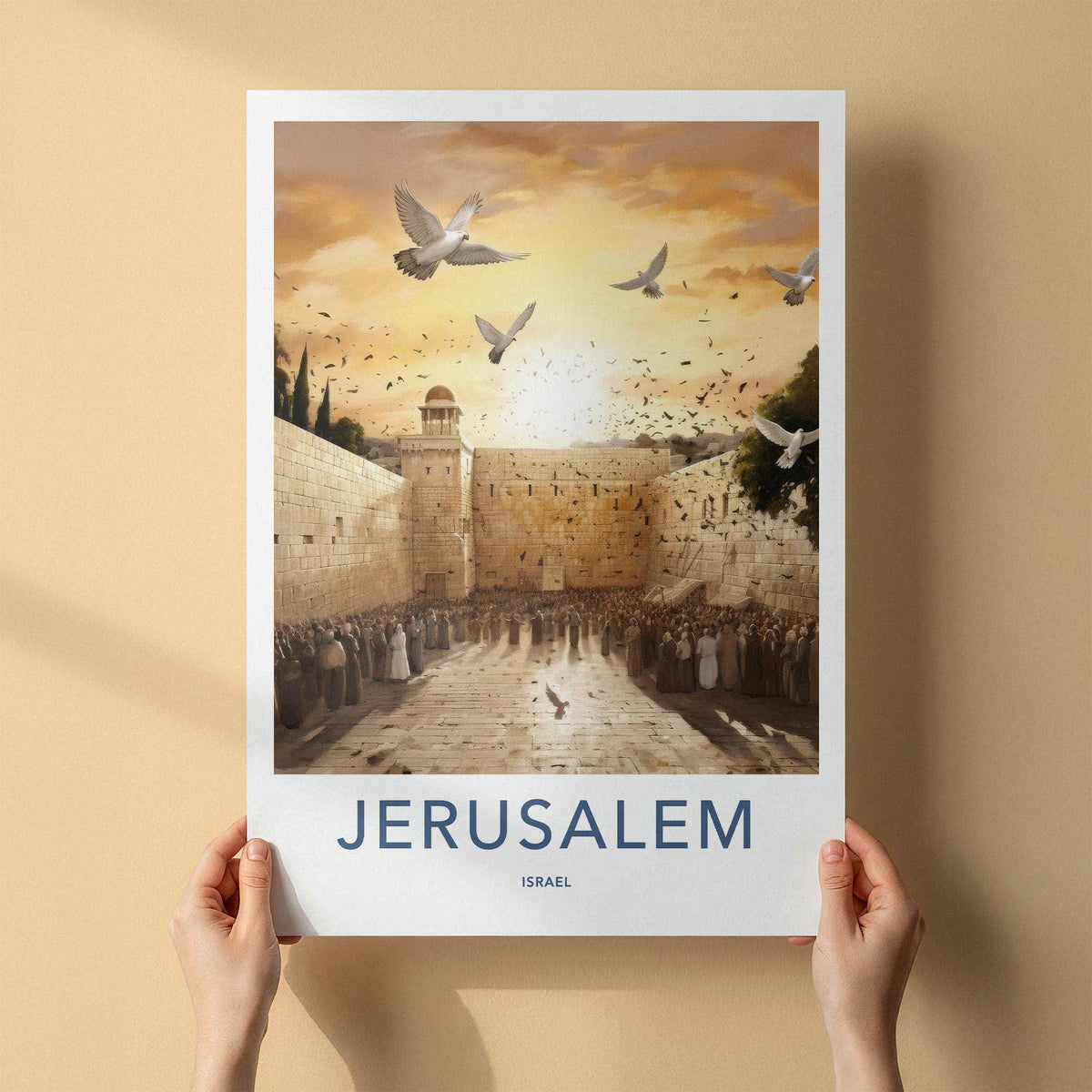 Jerusalem Wall Art - Historic Jerusalem Art with Western Wall Print
