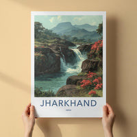 Jharkhand Poster - India Travel Art - Jharkhand Green Falls Home Decor