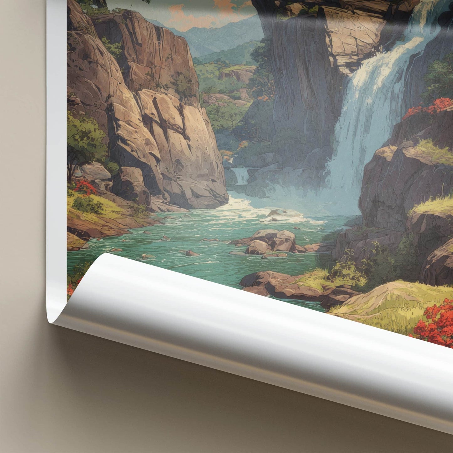 Jharkhand Poster - India Travel Art - Plateau Hills Waterfall Gallery Art