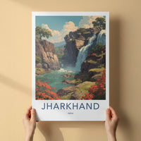 Jharkhand Poster - India Travel Art - Plateau Hills Waterfall Gallery Art