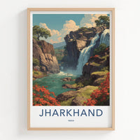 Jharkhand Poster - India Travel Art - Plateau Hills Waterfall Gallery Art