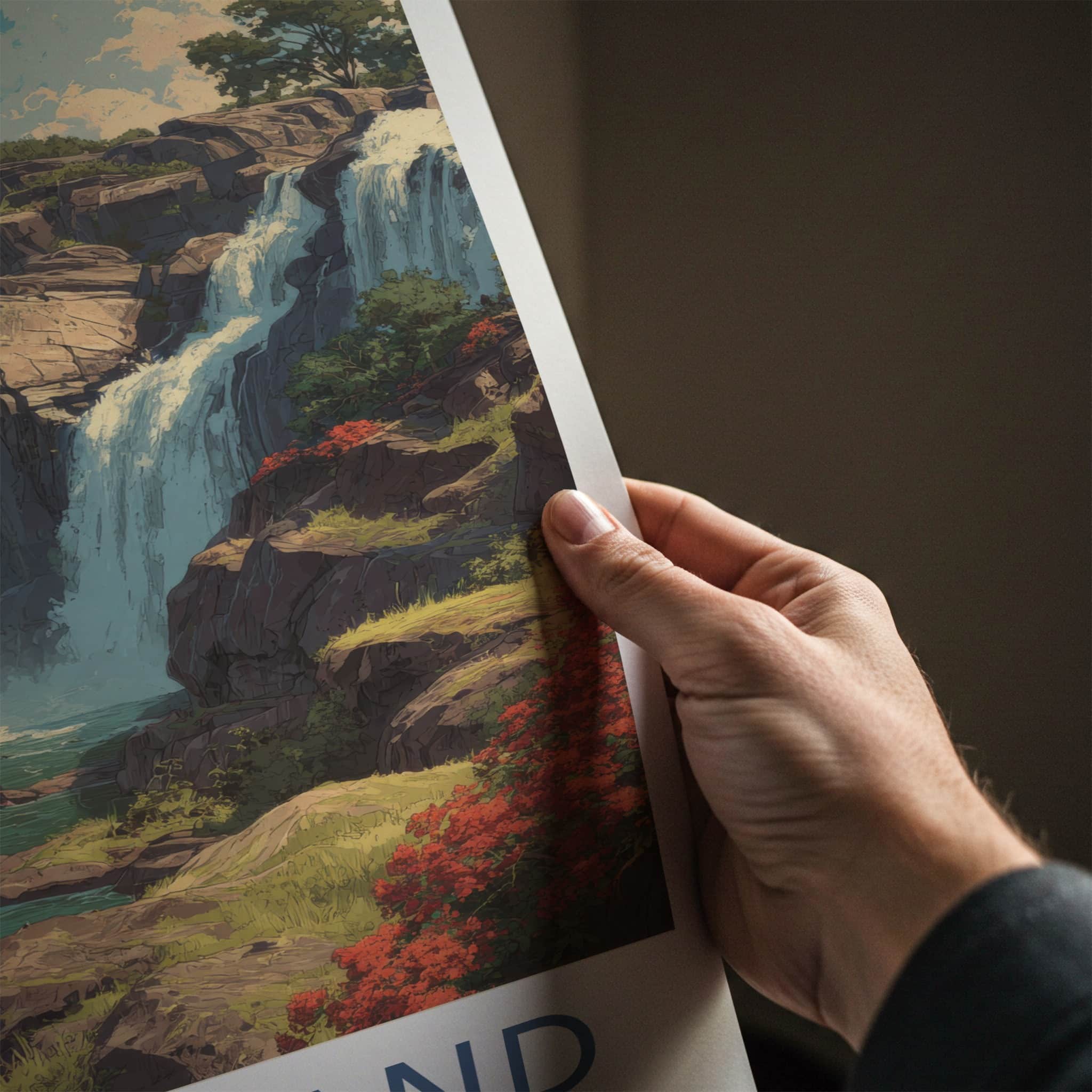 Jharkhand Poster - India Travel Art - Plateau Hills Waterfall Gallery Art