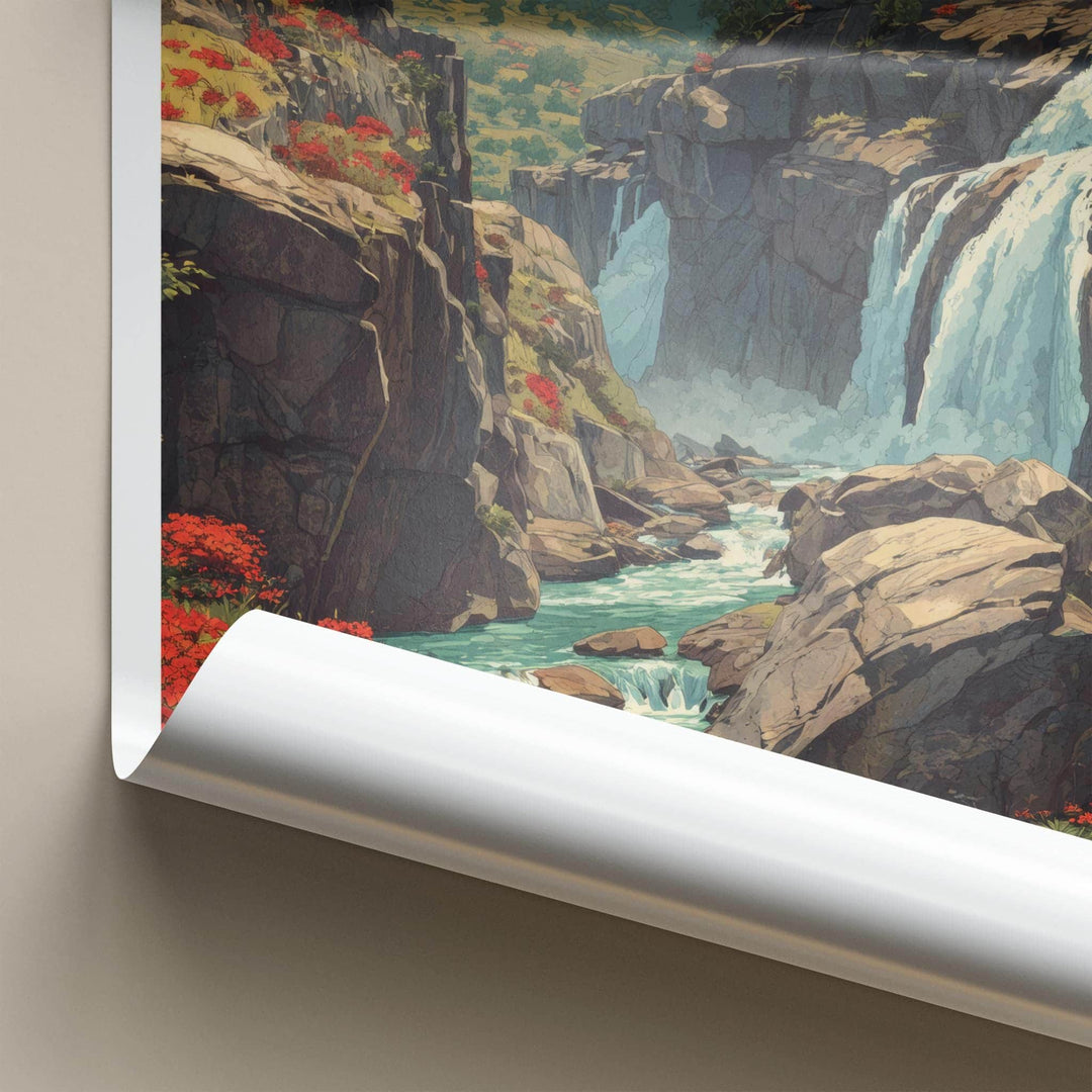 Jharkhand Poster - India Wall Art - Jharkhand Beautiful River Falls Gift