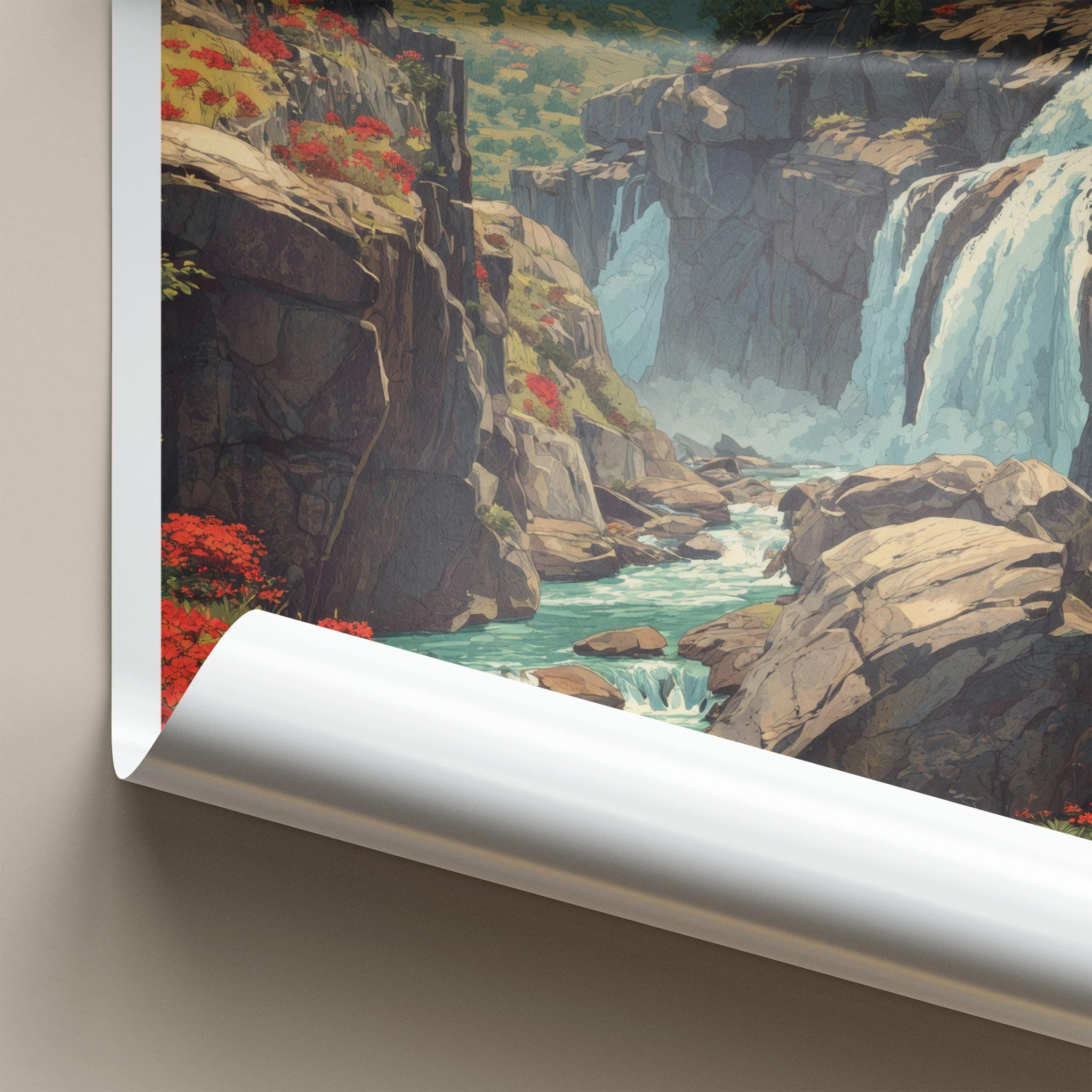 Jharkhand Poster - India Wall Art - Jharkhand Beautiful River Falls Gift