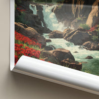 Jharkhand Poster - India Wall Art - Jharkhand Water Red Blooms Gift