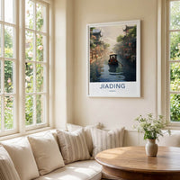 Jiading Poster - China Travel Art - Ancient Canal Houses Home Decor