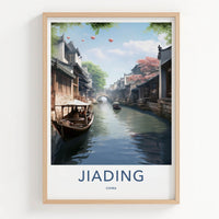 Jiading Poster - China Travel Art - Stone Bridge Boats Wall Decor