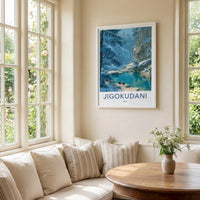 Jigokudani Poster - Japan Travel Art - Snow Monkeys Spring Wall Decor