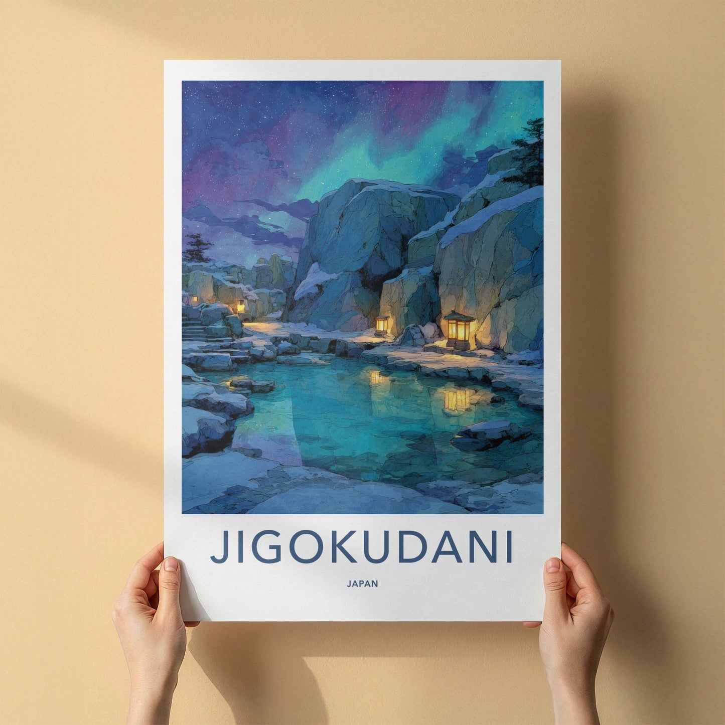 Jigokudani Poster - Japan Wall Art - Northern Lights Spring Home Decor