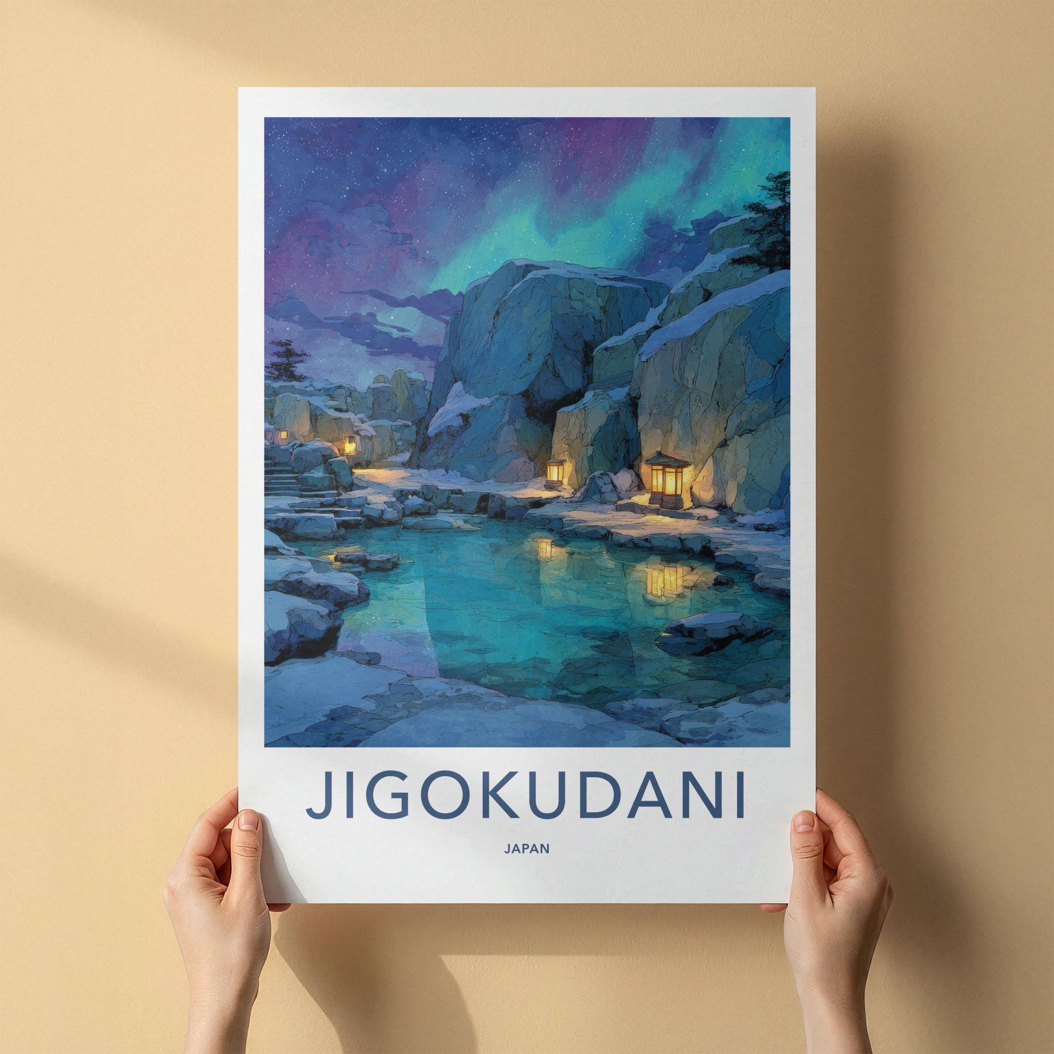 Jigokudani Poster - Japan Wall Art - Northern Lights Spring Home Decor