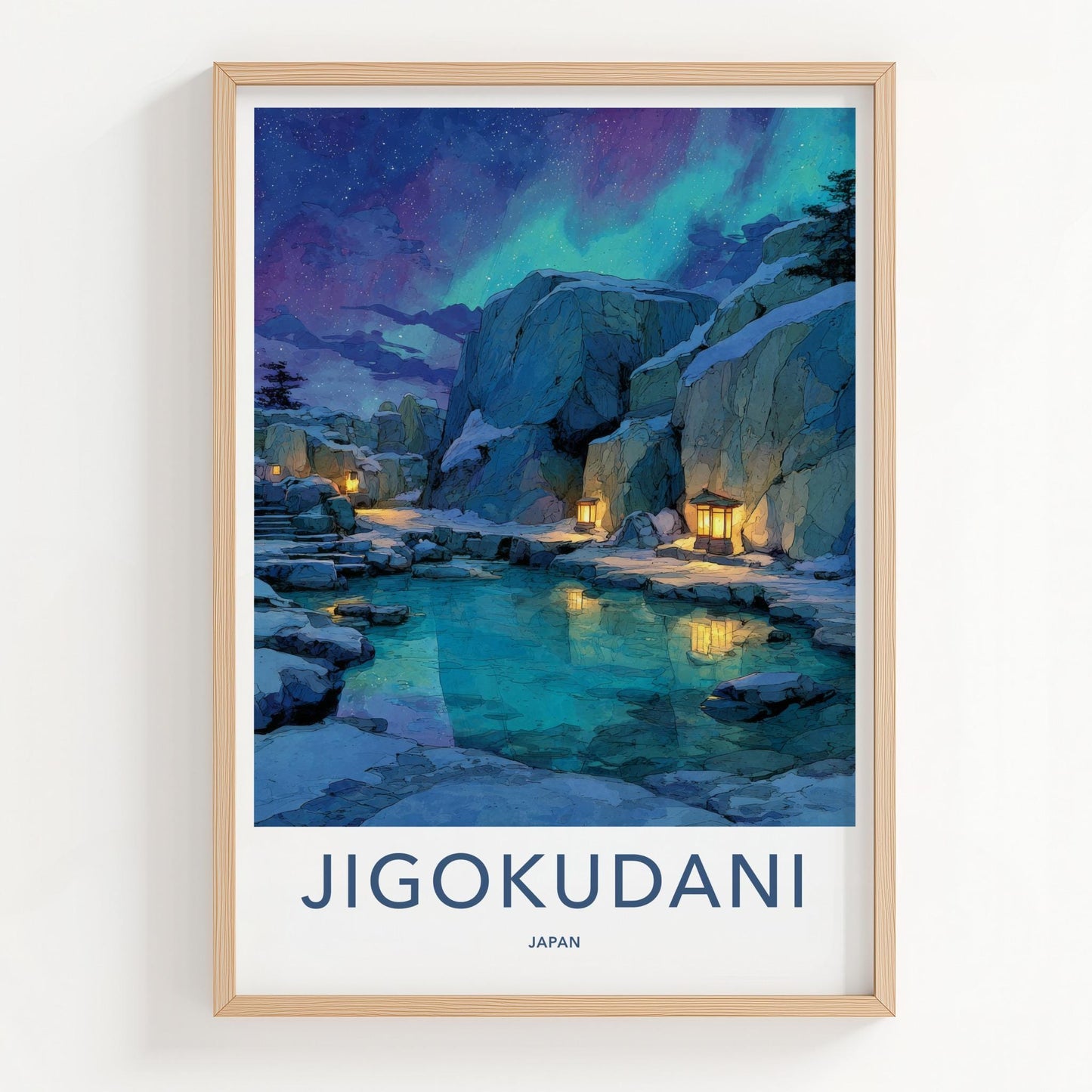Jigokudani Poster - Japan Wall Art - Northern Lights Spring Home Decor