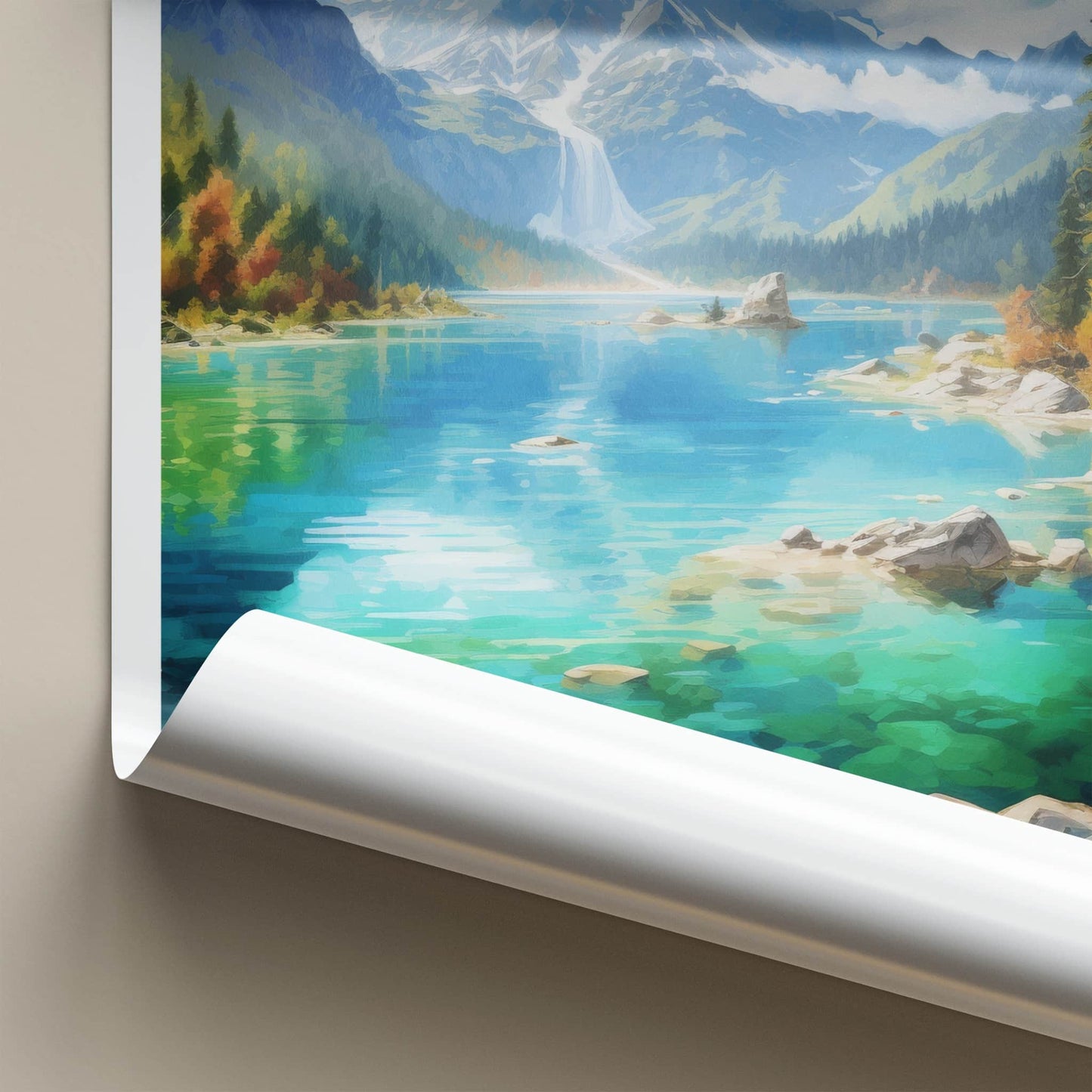Jiuzhaigou National Park Poster - China Wall Art - Clear Lake Mountains Home Decor