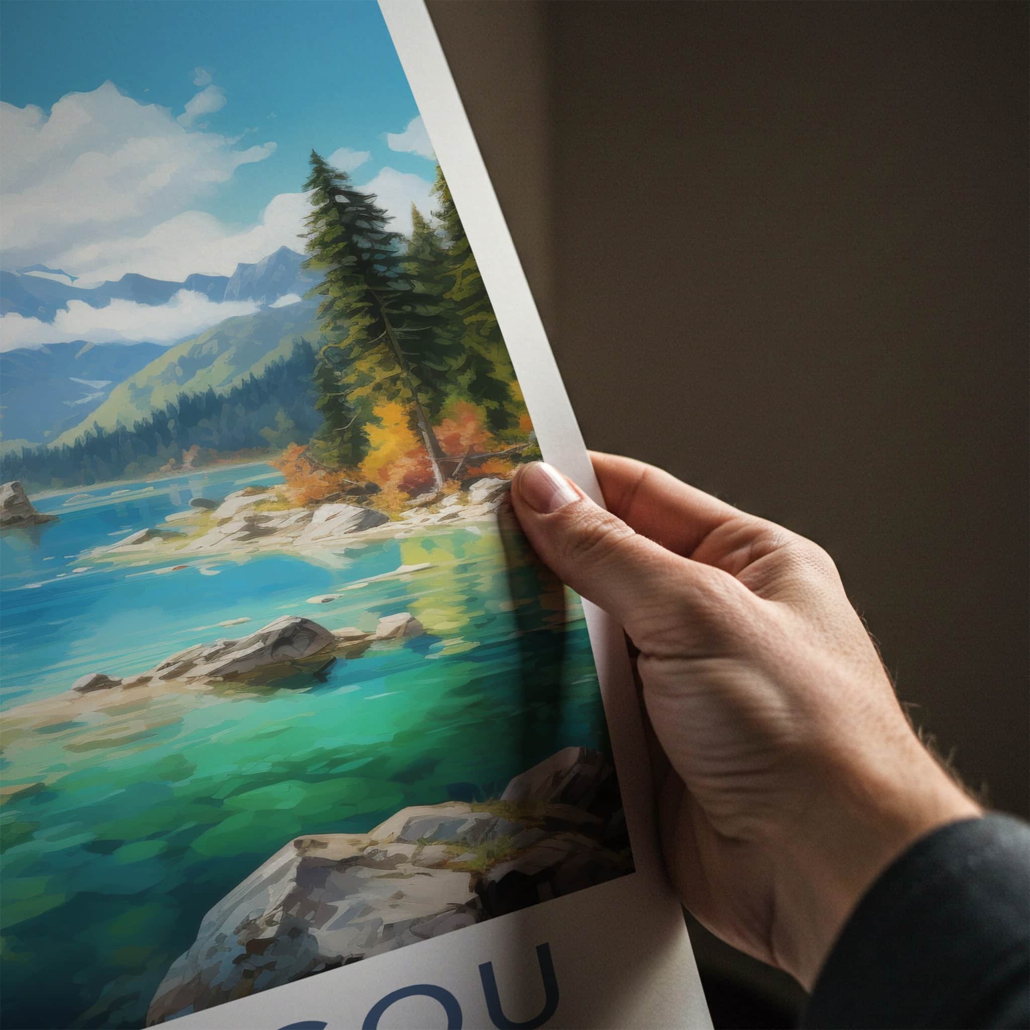 Jiuzhaigou National Park Poster - China Wall Art - Clear Lake Mountains Home Decor