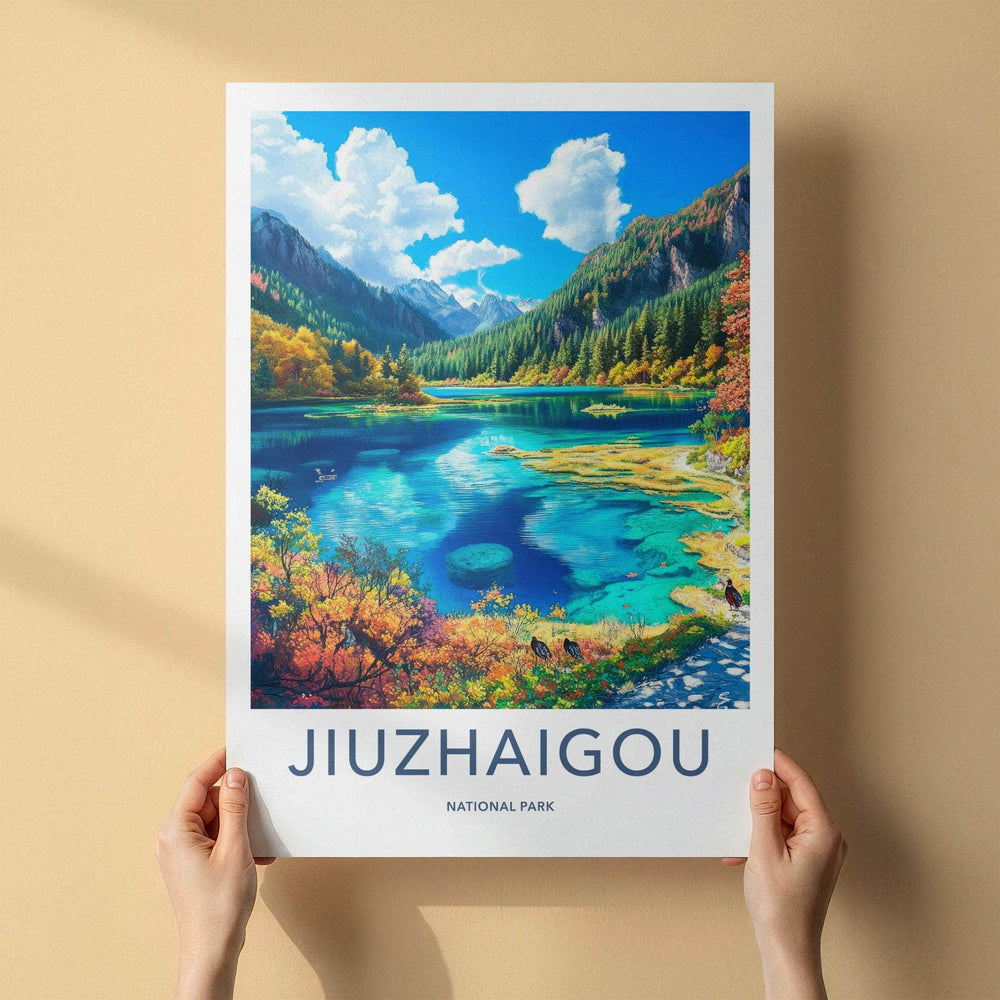 Jiuzhaigou National Park Poster - Sichuan Wall Art With Autumn