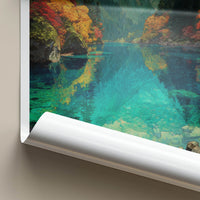 Jiuzhaigou Poster - China Framed Art - Lake Autumn Trees Home Decor