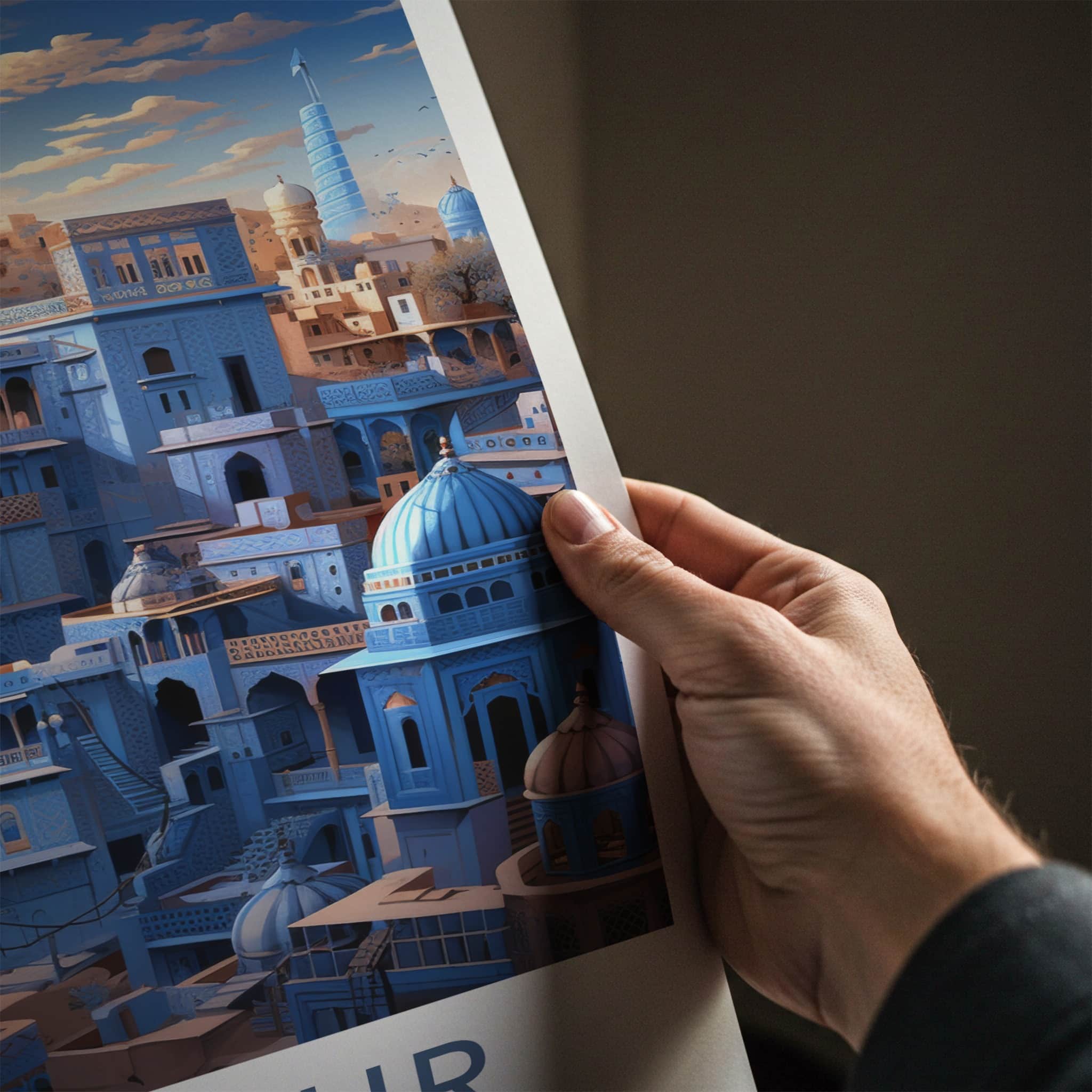 Jodhpur Poster - India Travel Art - Rajasthan Blue City Domes Home Decor