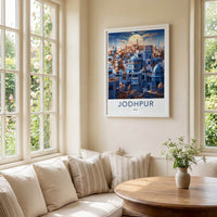 Jodhpur Poster - India Travel Art - Rajasthan Blue City Domes Home Decor