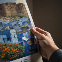 Jodhpur Poster - India Travel Art - Rajasthan Blue City Fort Home Decor