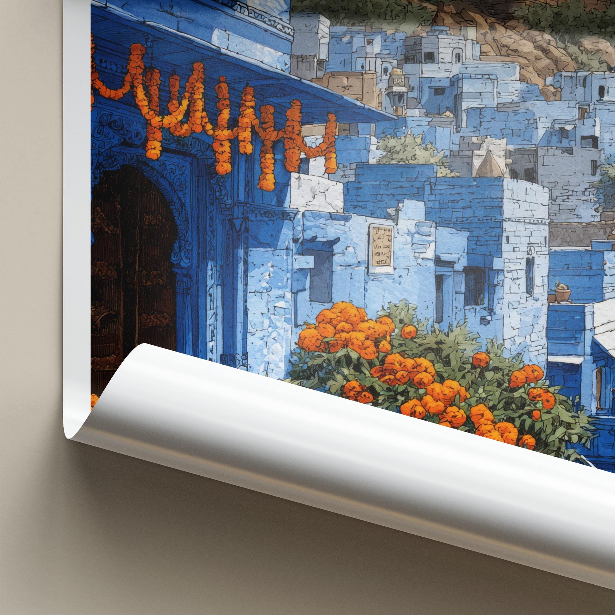 Jodhpur Poster - India Travel Art - Rajasthan Blue City Fort Home Decor