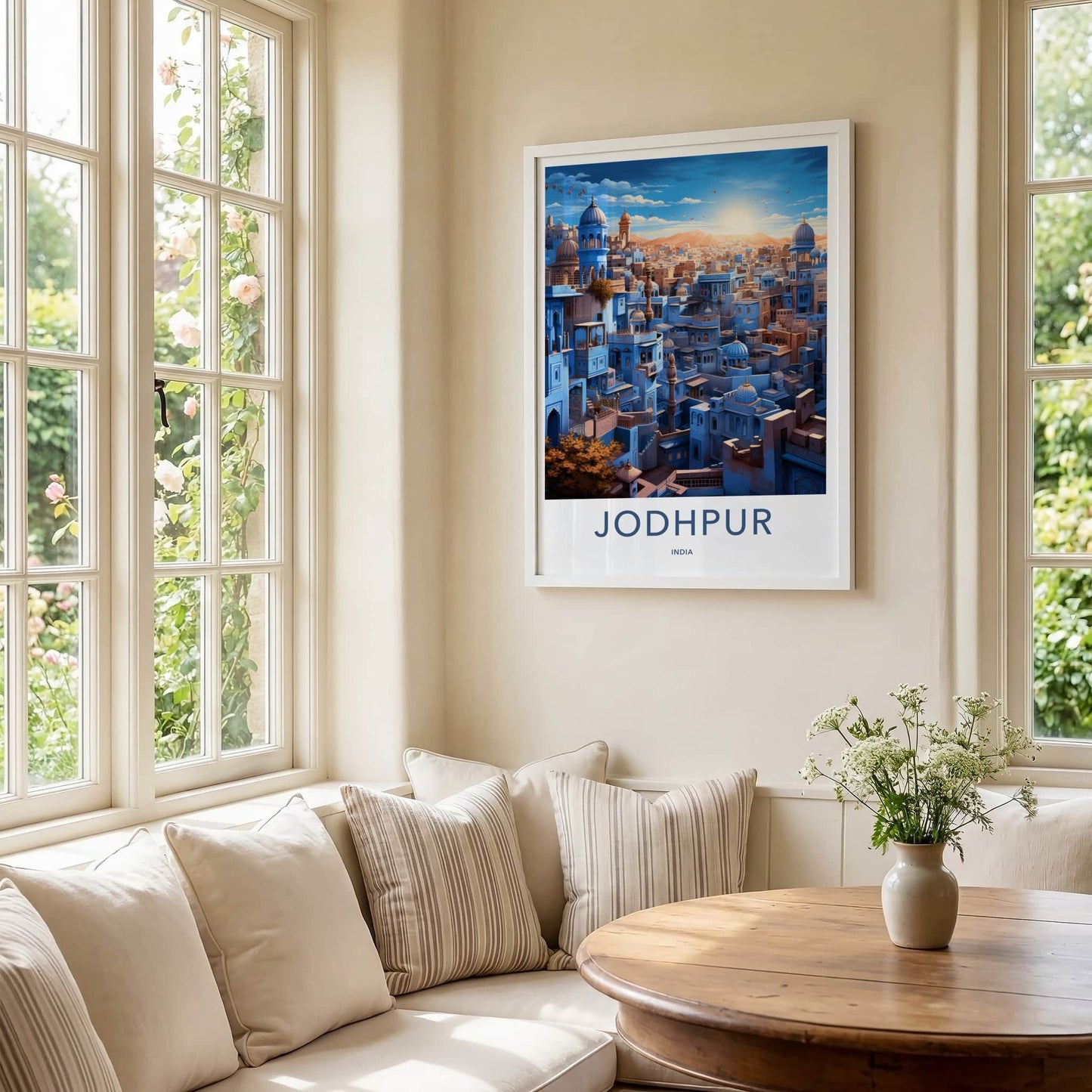 Jodhpur Poster - India Travel Art - Rajasthan Historic Blue City Home Decor