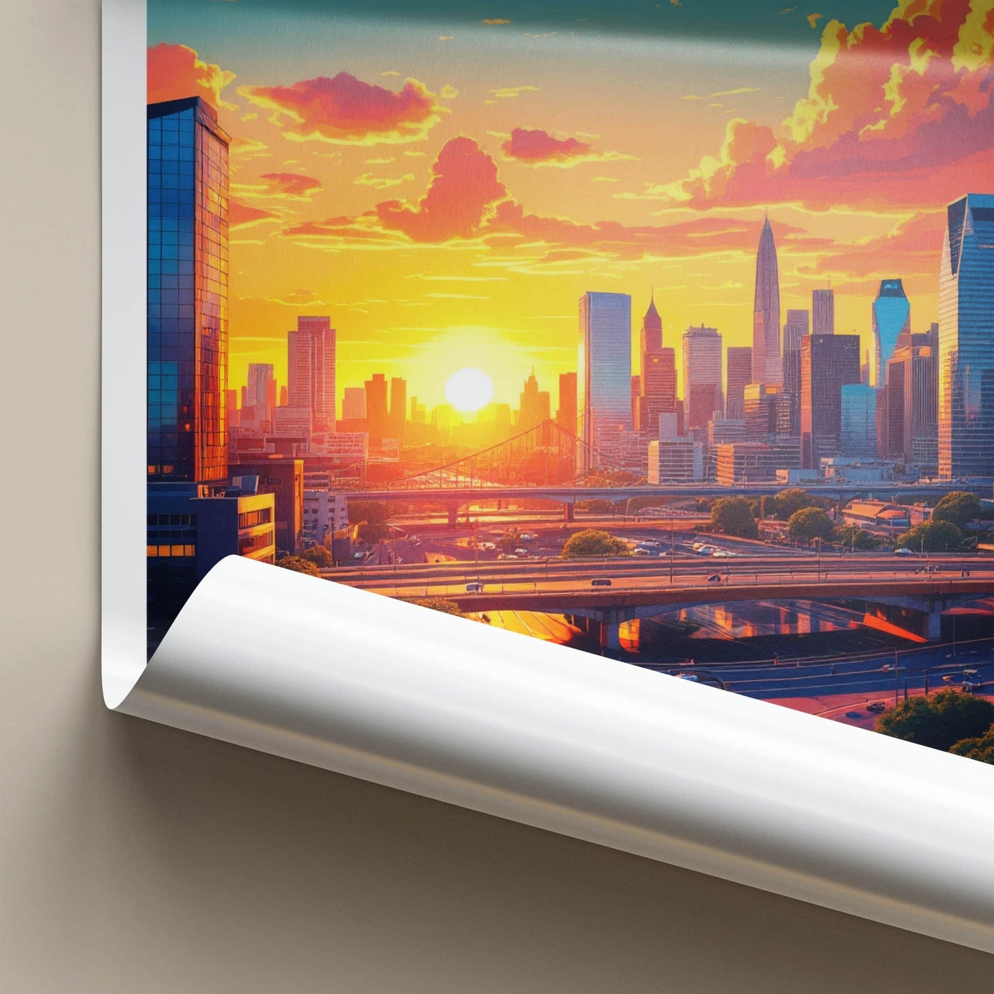 Johannesburg Poster - South Africa Travel Art - Golden Hour Skyline Wall Decor