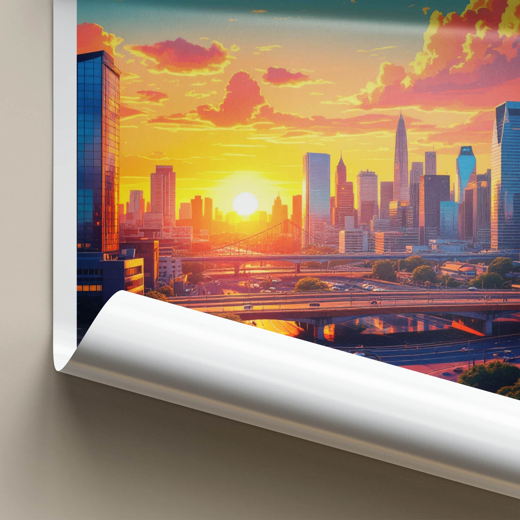 Johannesburg Poster - South Africa Travel Art - Golden Hour Skyline Wall Decor