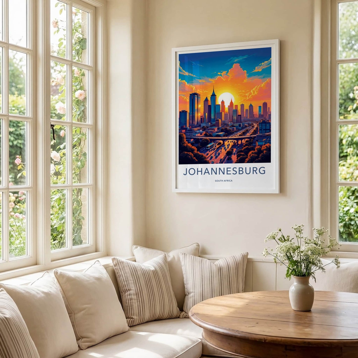 Johannesburg Poster - South Africa Travel Art - Vibrant City Sunset Home Decor