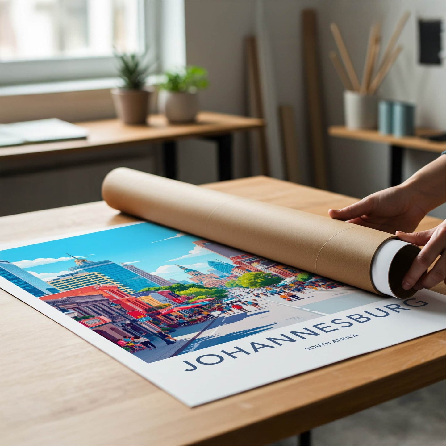 Johannesburg Poster - South Africa Travel Art - Vibrant Urban Cityscape Home Decor