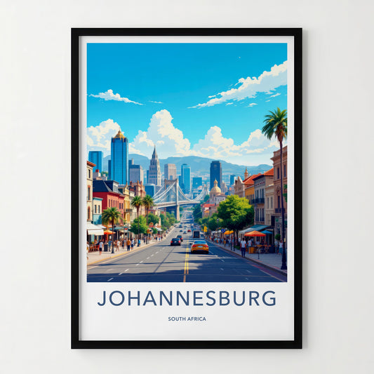 Johannesburg Poster - South Africa Travel Art - Vibrant Urban Scene Home Decor