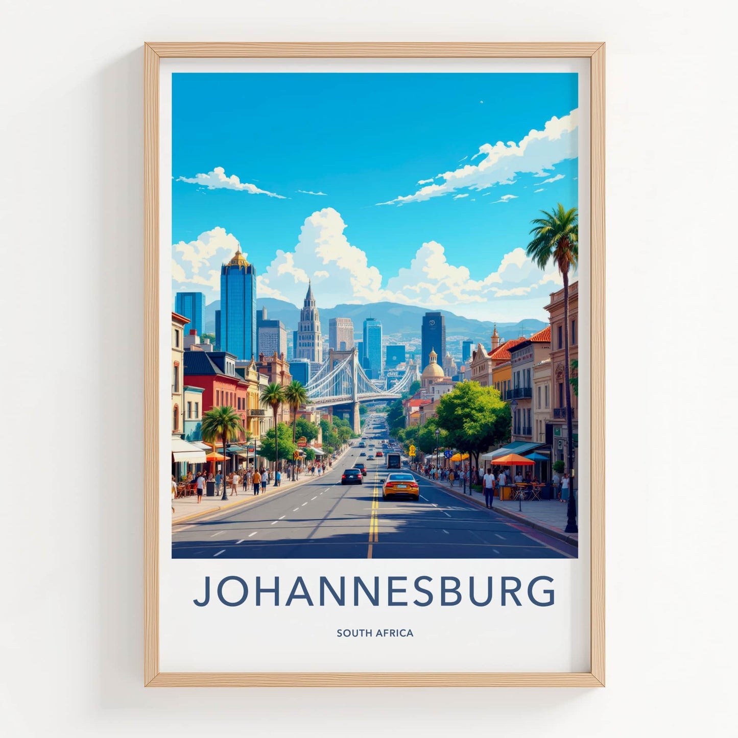 Johannesburg Poster - South Africa Travel Art - Vibrant Urban Scene Home Decor