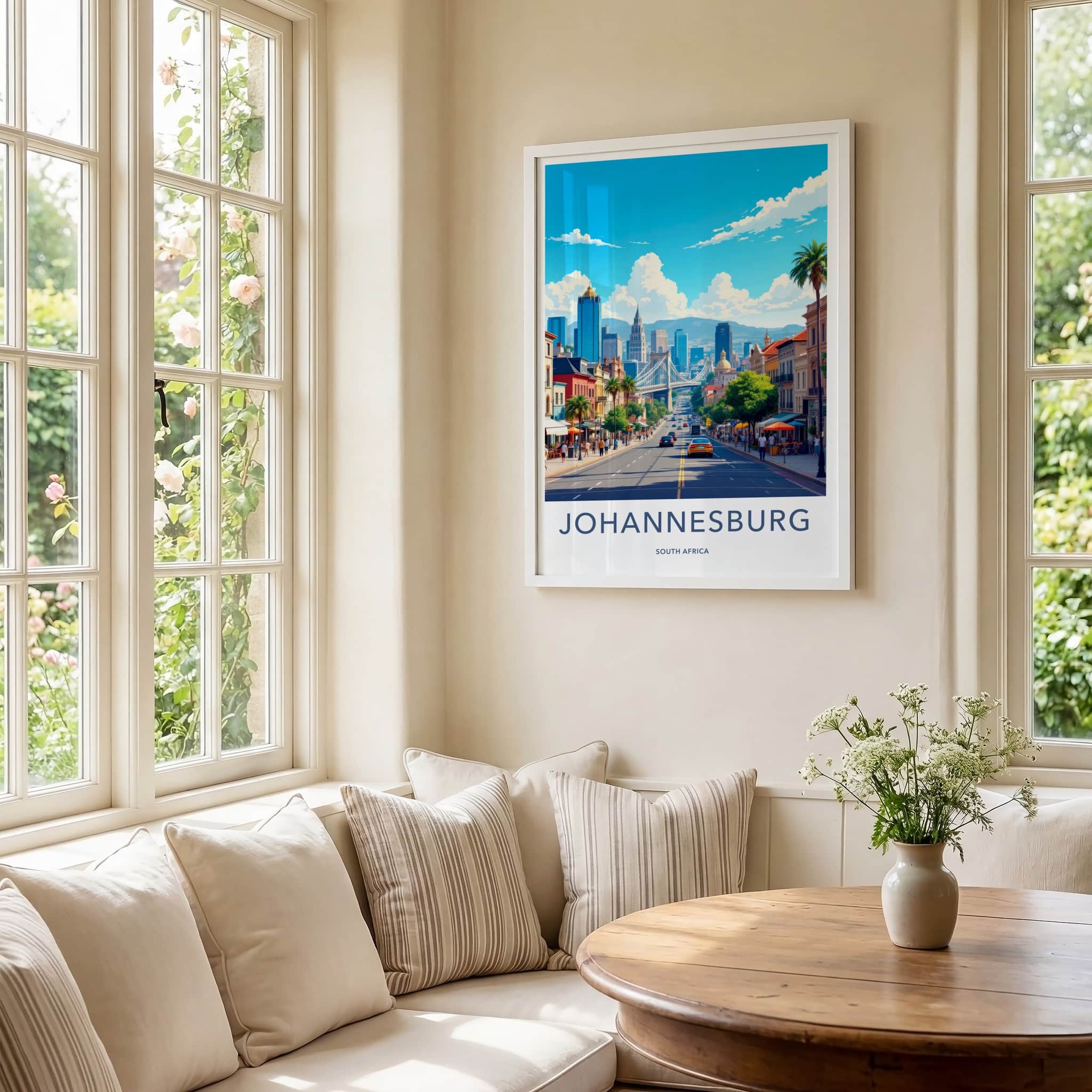 Johannesburg Poster - South Africa Travel Art - Vibrant Urban Scene Home Decor