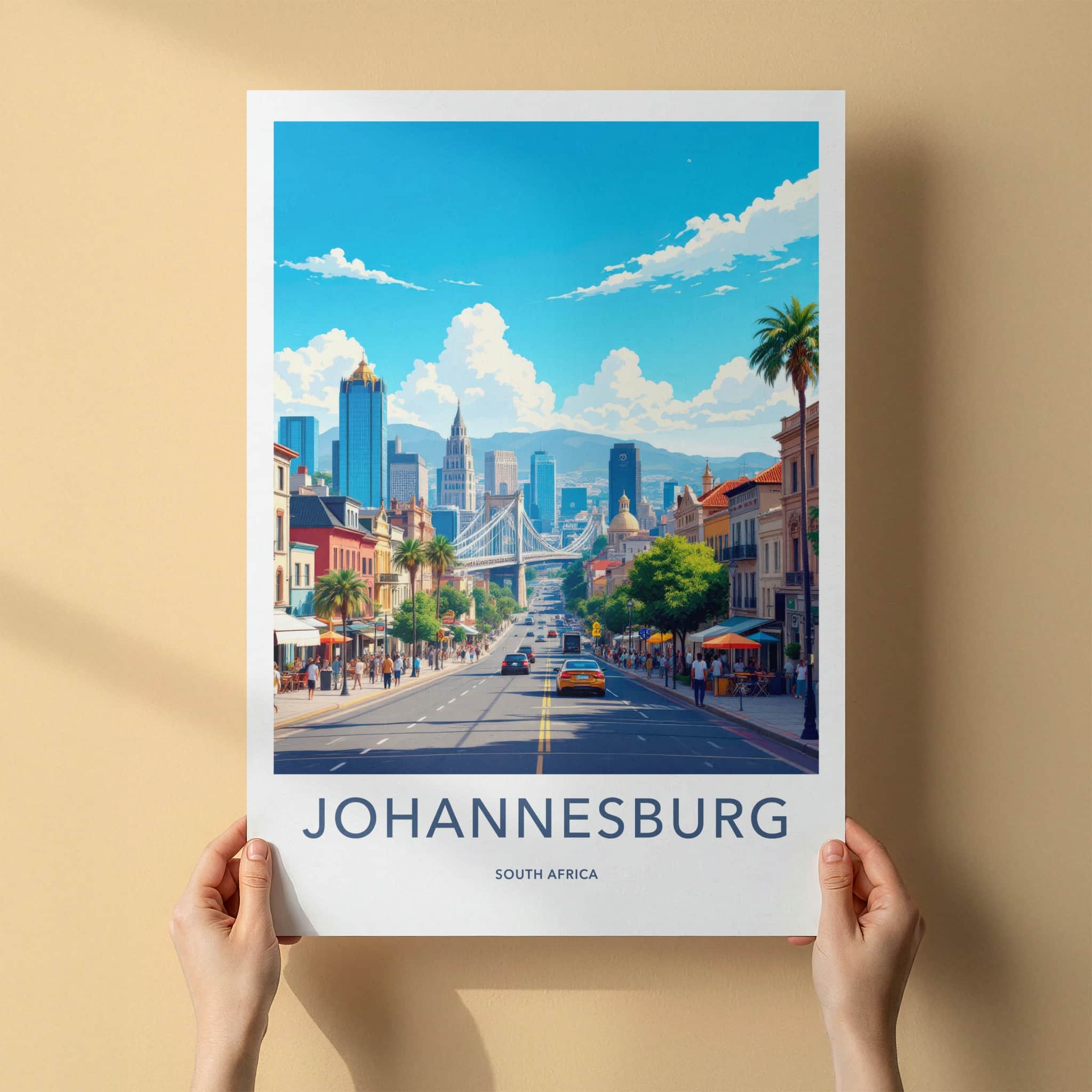 Johannesburg Poster - South Africa Travel Art - Vibrant Urban Scene Home Decor