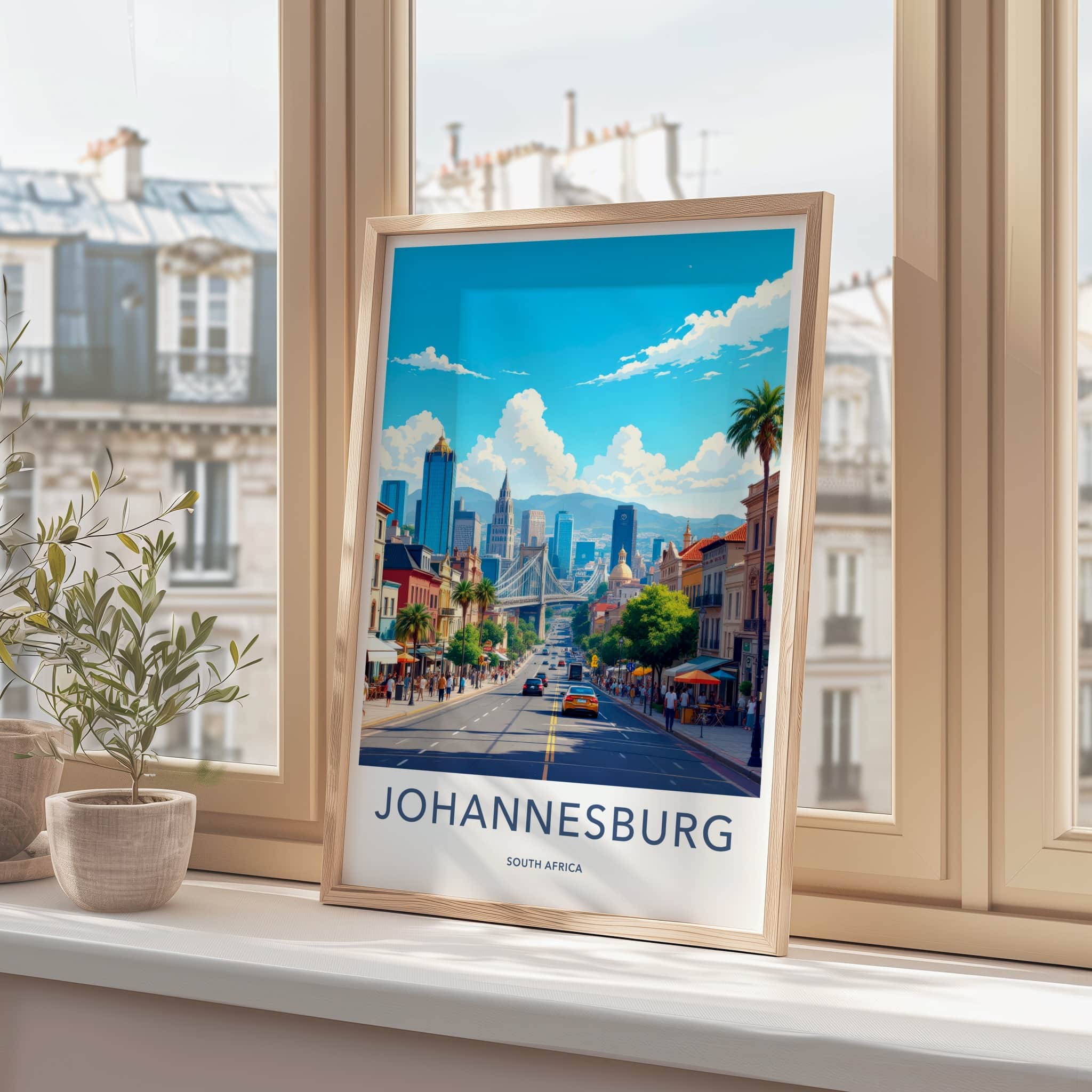 Johannesburg Poster - South Africa Travel Art - Vibrant Urban Scene Home Decor