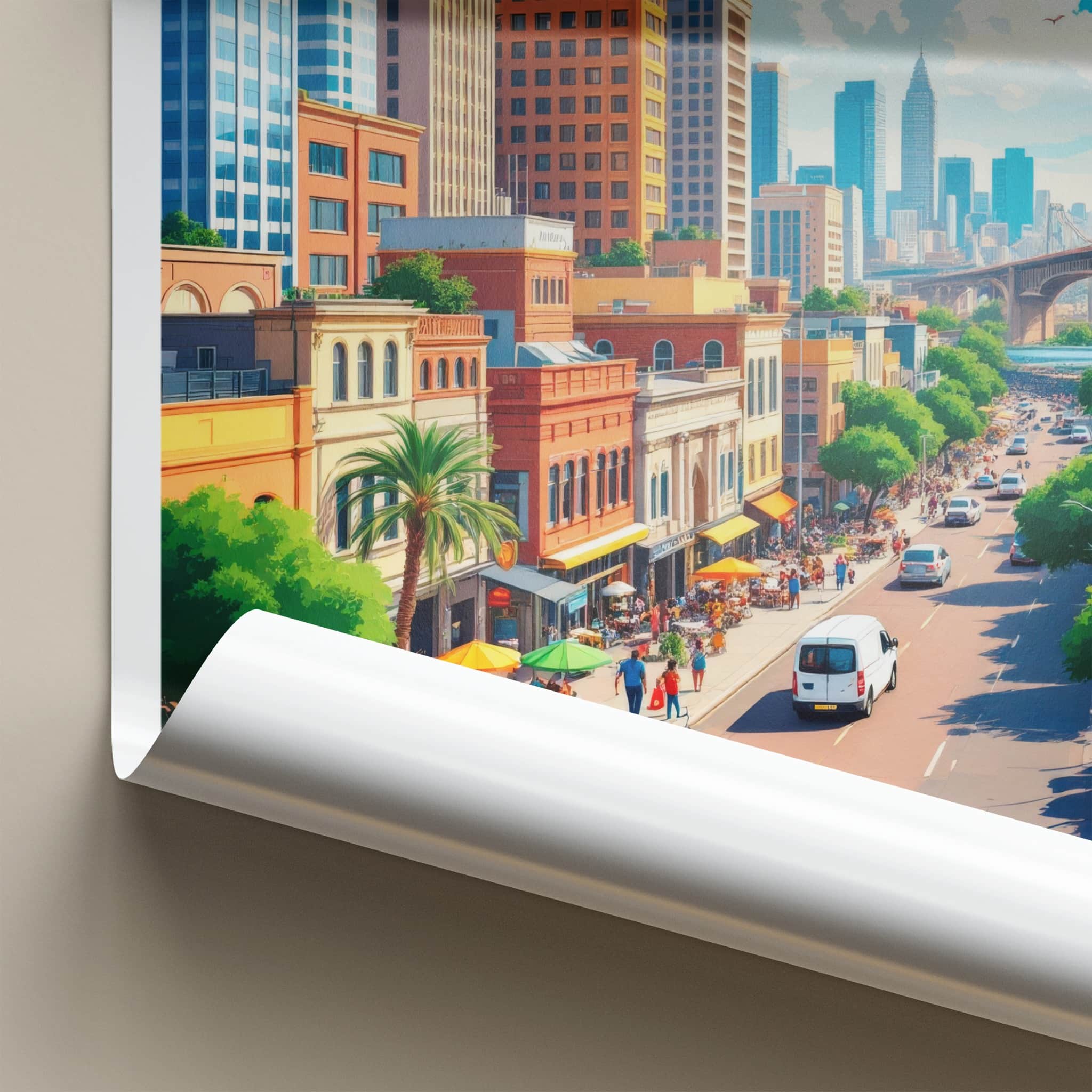 Johannesburg Poster - South Africa Travel Art - Vibrant Urban Scene Home Decor