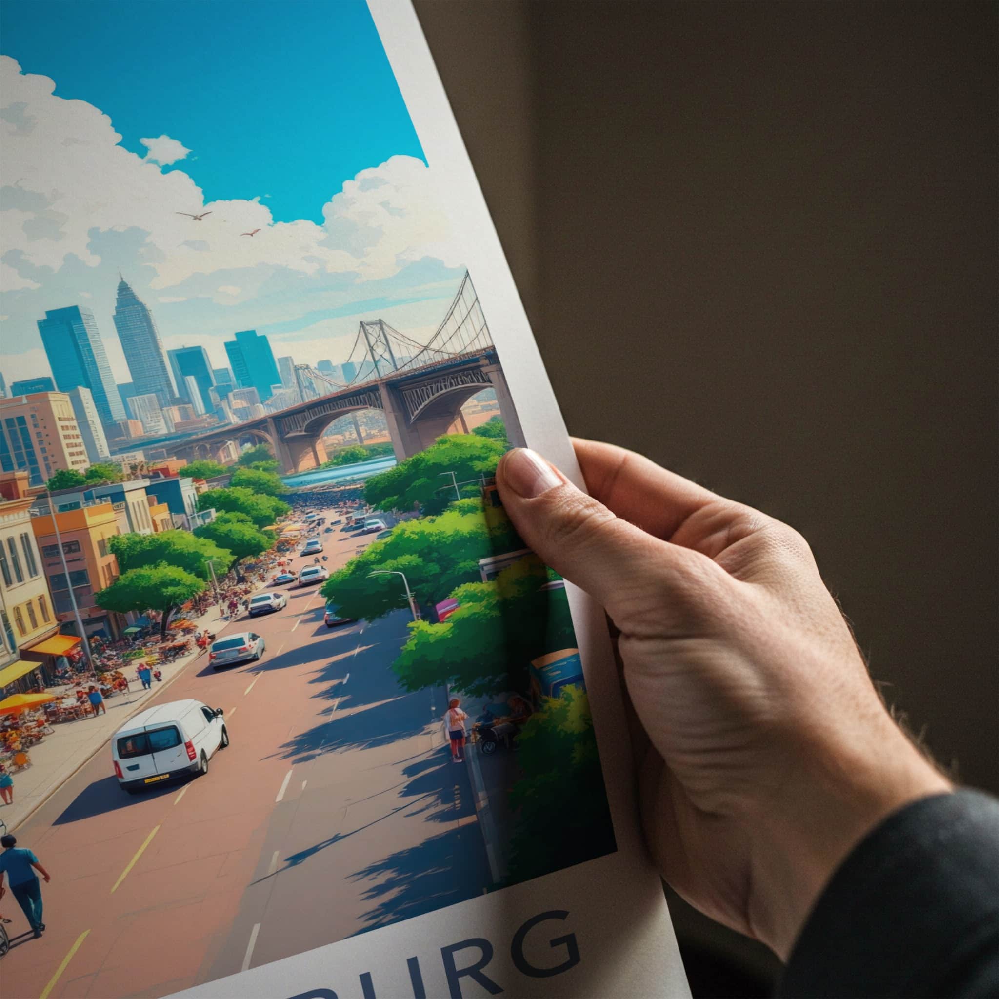 Johannesburg Poster - South Africa Travel Art - Vibrant Urban Scene Home Decor